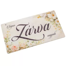   Nyomtatott fa tábla Zárva-Nyitva pasztell rózsás 24,3x13cm 