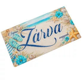 Nyomtatott fa tábla Zárva-Nyitva tengeri 24,3x13cm 