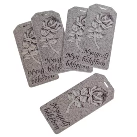Nyomtatott fa Nyugodj békében biléta 6cm 5db-os