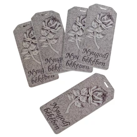 Nyomtatott fa Nyugodj békében biléta 6cm 5db-os