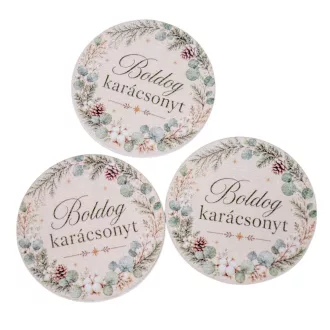 Nyomtatott fa tábla  Boldog karácsonyt tábla 5cm 3db-os