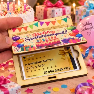   Nyomtatott fa  Születésnapi ajándékkártya átadó nyitható  színes