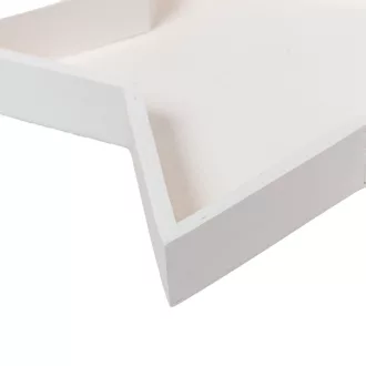Csillag tálca fa peremes fehér M3x28cm