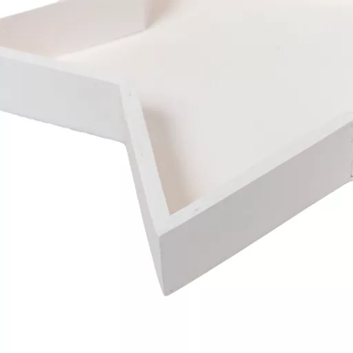 Csillag tálca fa peremes fehér M3x28cm