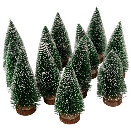 Mini fenyő glitteres zöld 16cm 12db-os