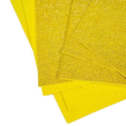 Csillámos dekorgumi arany 20x29,5cm 2mm 10db-os