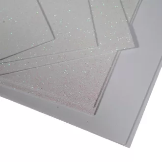 Csillámos dekorgumi fehér 20x29,5cm 2mm 10db-os