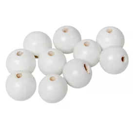 Fa golyó fehér 20mm 10db-os