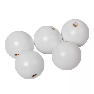 Fa golyó fehér 30mm 5db-os