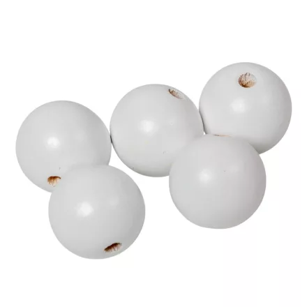 Fa golyó fehér 30mm 5db-os