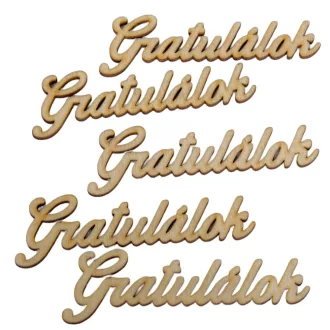 Natúr tábla "Gratulálok" felirattal 10cm 5db-os