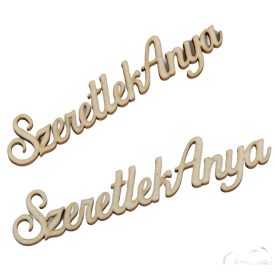 Natúr fa Szeretlek anya felirat 15cm 2db-os
