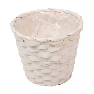 Bambusz kaspó fehér D16cm M16cm