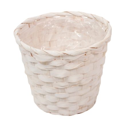 Bambusz kaspó fehér D16cm M16cm