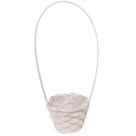 Bambusz füles kaspó fehér 9x28cm