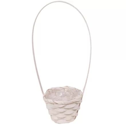 Bambusz füles kaspó fehér 9x28cm