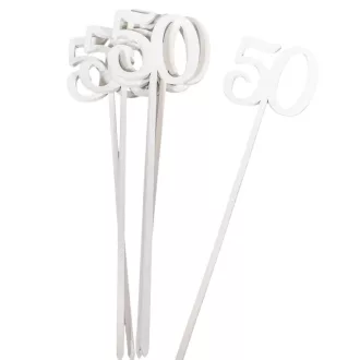 Beszúrható számok 50-es fehér 26cm 6db-os