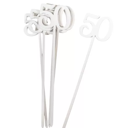 Beszúrható számok 50-es fehér 26cm 6db-os