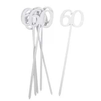 Beszúrható számok 26cm 60-as fehér 6db-os
