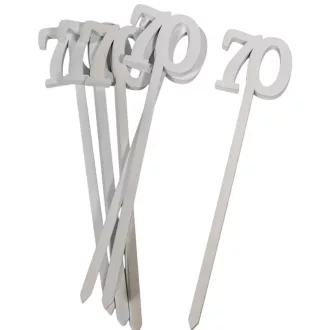 Beszúrható szám 70-es fehér 26cm 6db-os