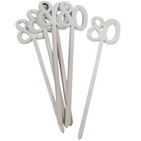 Beszúrható szám 80-as fehér 26cm 6db-os