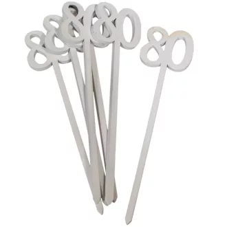 Beszúrható szám 80-as fehér 26cm 6db-os