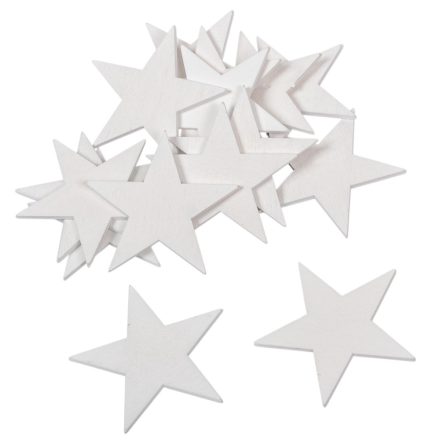 Csillag fa fehér 5,5cm 15db-os