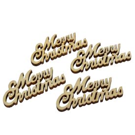 Merry Christmas felirat natúr fa 10cm 4db-os
