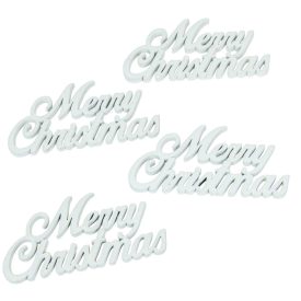 Merry Christmas felirat fehér 10cm 4db-os