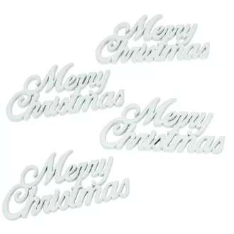 Merry Christmas felirat fehér 10cm 4db-os