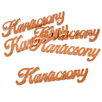 Karácsony felirat bronz metál 10cm 5db-os