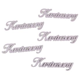 Karácsony felirat metál lila ezüst 10cm 5db-os