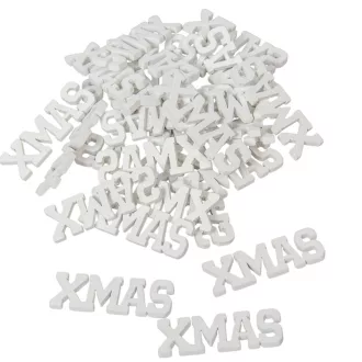 XMAS felirat mini fehér 4,5cm 30db-os