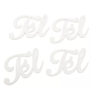 Tél felirat fehér 7 cm 4db-os