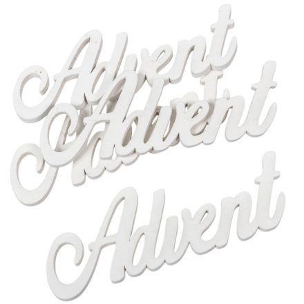 Advent felirat fehér 15cm 4db-os