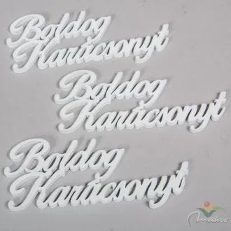 Boldog karácsonyt felirat fehér 15cm 3db-os