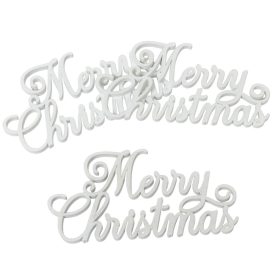 Merry Christmas felirat fehér 15cm 3db-os
