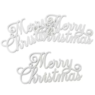 Merry Christmas felirat fehér 15cm 3db-os