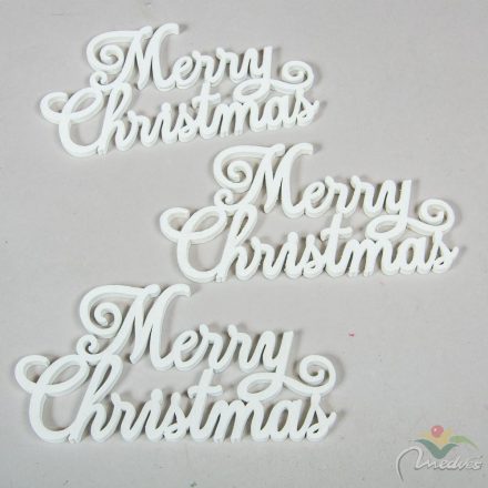 Merry Christmas felirat fehér 15cm 3db-os