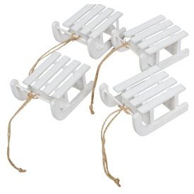 Szánkó fehér akasztós 8cm 4db-os