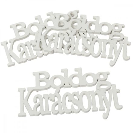 Boldog Karácsonyt felirat fehér 14cm 3db-os