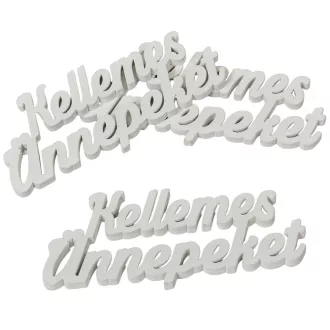 Kellemes Ünnepeket felirat fehér 15cm 3db-os