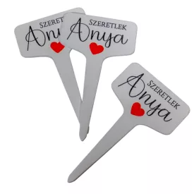 Fa beszúros tábla szögletes Szeretlek Anya 11cm 3db-os