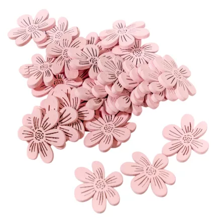 Fa virág rózsaszín 3cm 30db-os