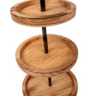 Fa kínálótál 3 szintes natúr M50cm D26-22-18cm