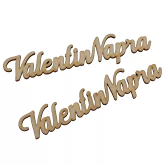Natúr tábla "Valentin Napra" felirat 15cm 2db-os