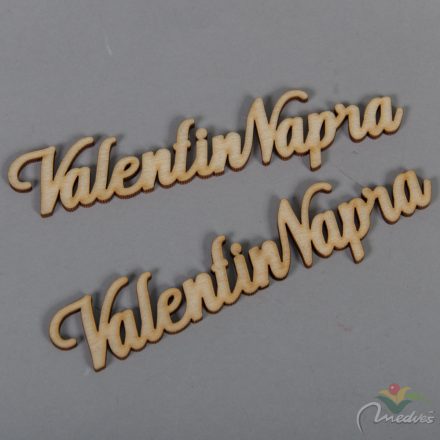 Natúr tábla "Valentin Napra" felirat 15cm 2db-os