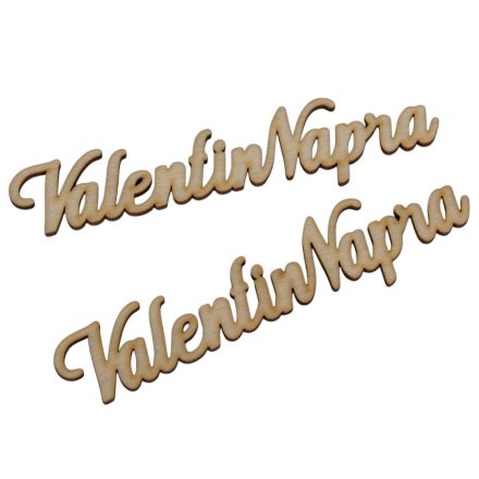 Natúr tábla "Valentin Napra" felirat 15cm 2db-os