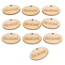 Natúr fa "Búcsúzunk" ovál tábla 4cm 10db-os