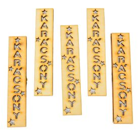 KARÁCSONY biléta natúr fa 10cm 5db-os